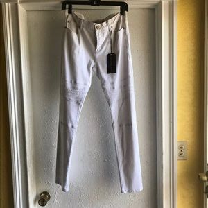 White moto skinny jeans